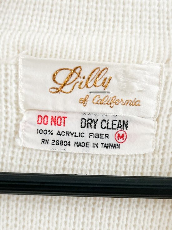 VINTAGE 60s Lilly of California Cream Knit Double Breasted Lady Jacket Blazer - Picture 2 of 13